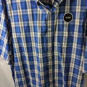 George Men's Plaid Shirt 3XL/3XG/54-56 Blue/White